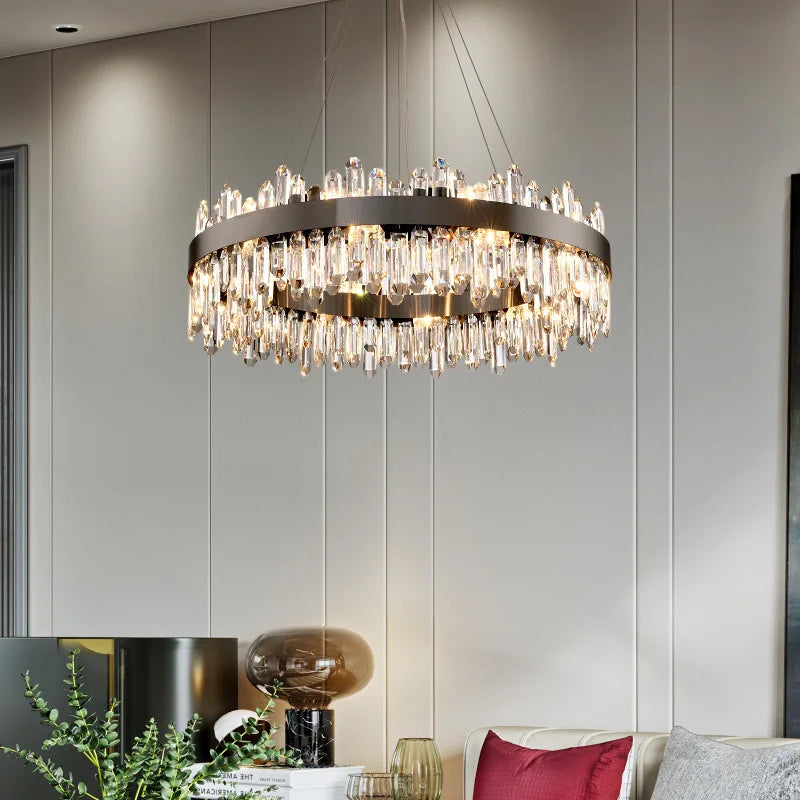 New Style Light Luxury Crystal Chandelier - Modern Elegance For Living Rooms Dining Areas