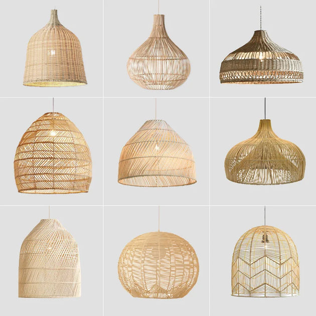 Chinese Creative Hand - Woven Rattan Art Led Pendant Lamp - Retro Decorative Lighting For