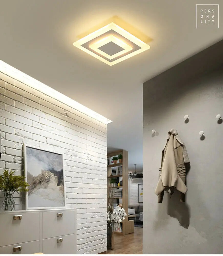 Elegant Led Acrylic Ceiling Light - Dimmable Lighting Fixture For Living Room Bedroom And More