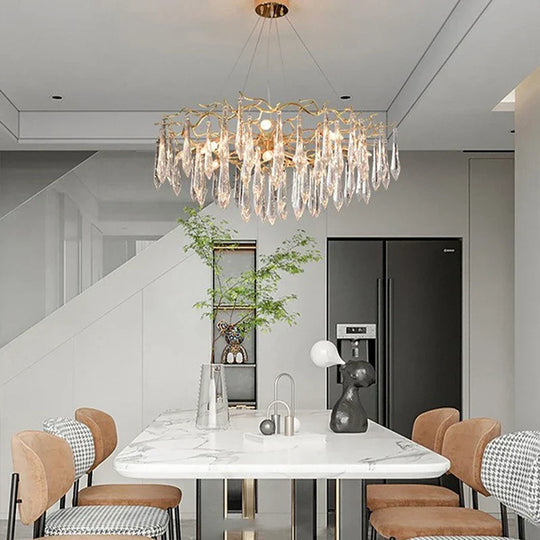 Multi - Color Glass Drop Ceiling Chandeliers - Luxury Led Pendant Lights For Post - Modern Home