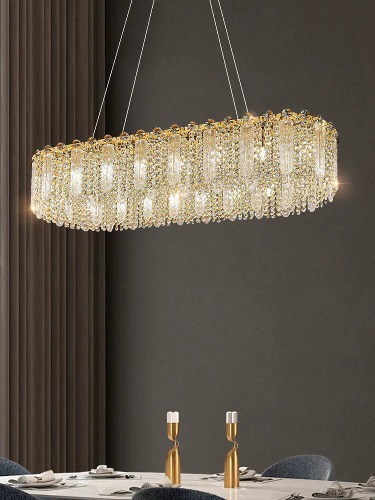 Elegant Feather Crystal Chandelier - A Light Luxury Masterpiece For Bedrooms Living Rooms