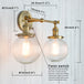 Phansthy Vintage Double Head Wall Sconces - Retro Rustic Lamps With Globe Glass Shades And Switch