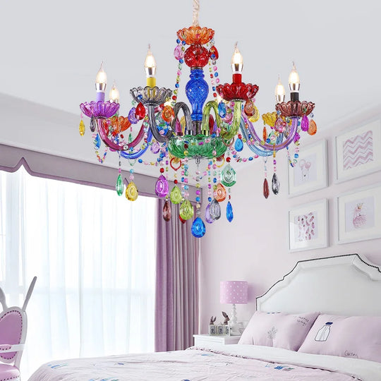 Colorful Crystal Chandeliers - European Style Rural Decoration For Restaurants Coffee Shops And