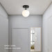 Modern Round Glass Ball Ceiling Lamp - Aisle And Corridor Surface Mounted Decor Lights With Milky