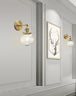 Permo Industrial Ribbed Globe Glass Wall Light - Stylish Switched Sconces For Kitchen Living Room