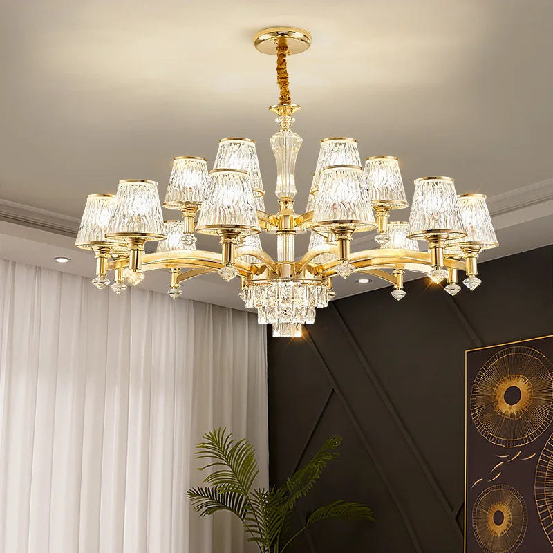 Elegant European Style Crystal Chandelier - A Modern Light Luxury Fixture For Living Rooms Bedrooms