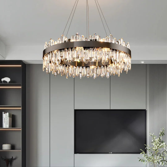 New Style Light Luxury Crystal Chandelier - Modern Elegance For Living Rooms Dining Areas