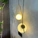 Modern Glass Ball Pendant Light Fixture - Elegant Luminaire Hanging Lamp With Gold Ring For