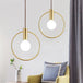 Modern Glass Ball Pendant Light Fixture - Elegant Luminaire Hanging Lamp With Gold Ring For