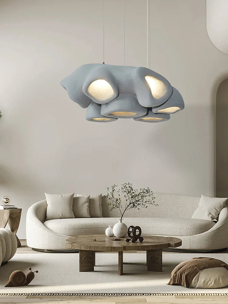 Nordic Living Room Wabi Sabi Chandelier - Minimalist Led Pendant Lighting For Dining Rooms Bars And