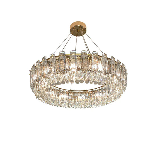 Elegant Led Transparent Crystal Chandelier - A Modern Light Luxury Fixture For Living Room Decor