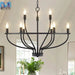 Retro Led Ceiling Chandelier With Iron Ring - Illuminate Your Living And Dining Spaces Industrial