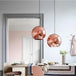 Vintage Loft Pendant Lights With Plated Copper Gold And Silver Accents - Glass Ball Hanging Lamp
