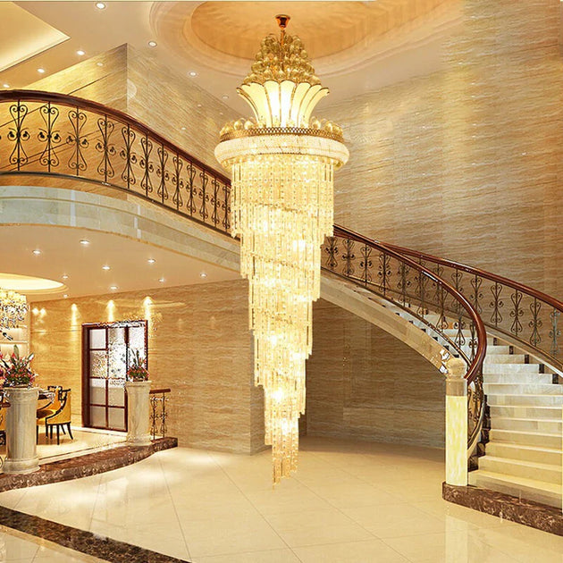 Elegant European - Style Crystal Chandelier - Ideal For Duplex Buildings Hotel Villas And Grand