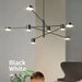 Swivel Led Chandelier - Versatile For Living Dining Office Sleek Black Pendant Light Modern Home