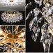 Elegant Long Gold K9 Crystal Chandelier - Ideal For Kitchen Dining Room Bedroom And Living Ceiling