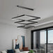 Nordic Designer Square Aluminum Chandelier - Modern Led Lighting For Living Rooms Dining Tables And