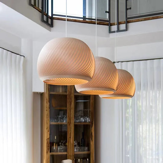 Nordic Round Ball Wooden Pendant Light - Simple And Creative Lighting For Living Room Bedroom