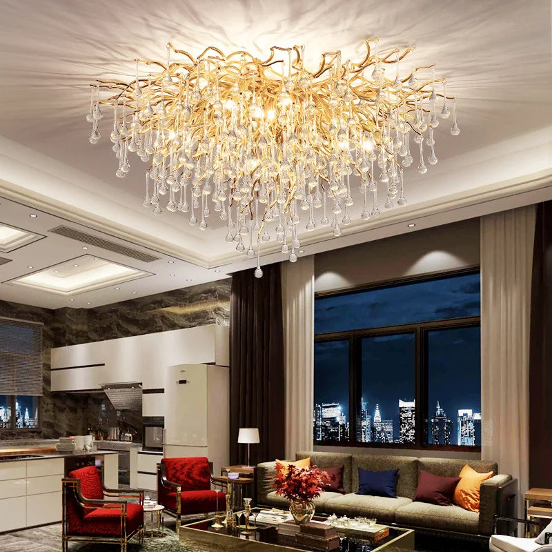 Luxury Crystal Chandelier - Modern Led Ceiling Lighting For Restaurants Villas Staircases Halls