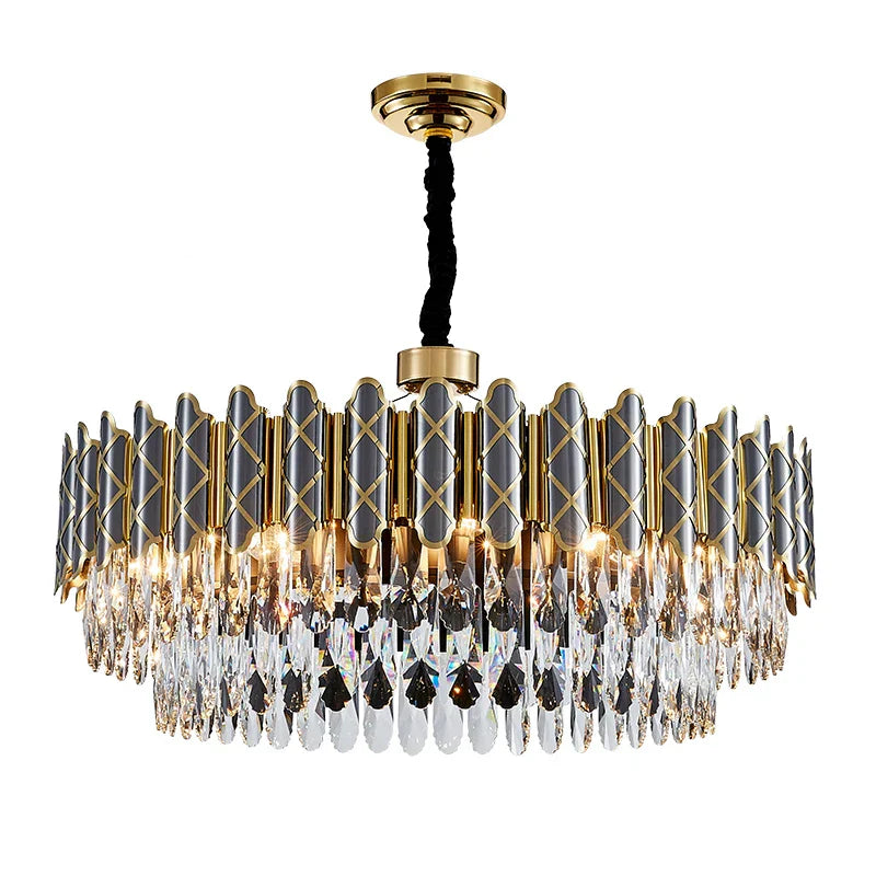 Elegant Post - Modern Black Crystal Chandelier - A Simple Atmosphere Fixture For Living Rooms