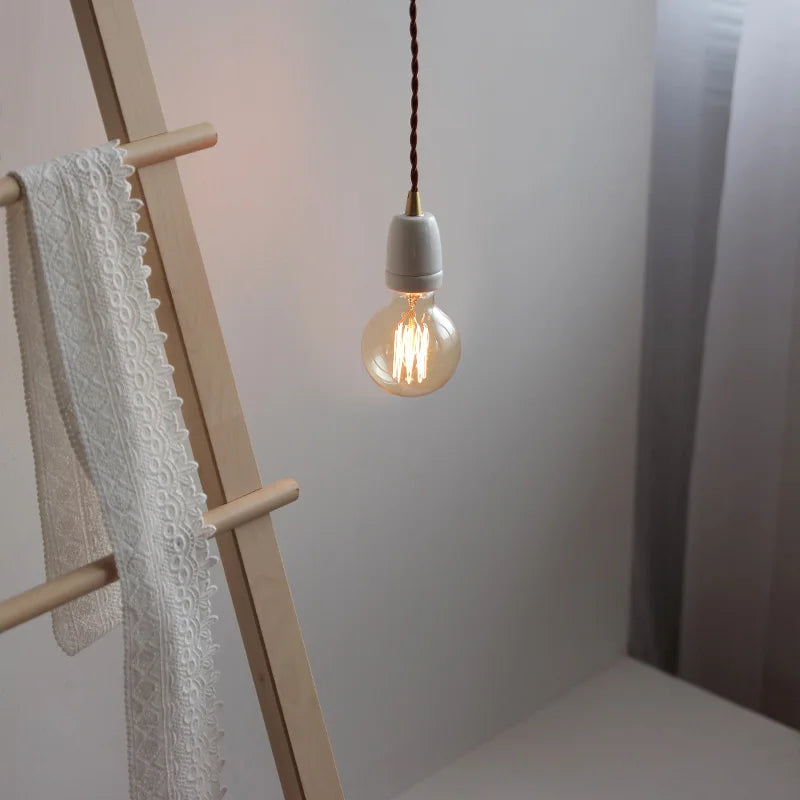 Single Head Ceramic Led Pendant Lamp Beside Industrial Loft Vintage Style Hanging Light Japanese