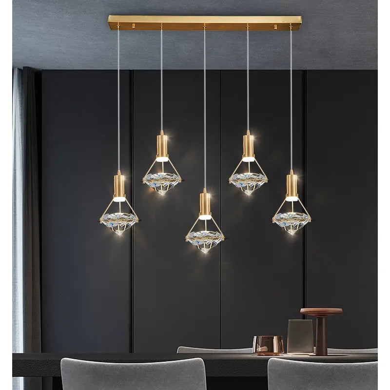 Modern Crystal Led Pendant Lights - Elegant Hanging Chandeliers For Living Rooms Dining Areas