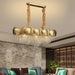 Led Tassels Crystal Chandelier - Modern Stainless Steel Gold Long/Round Pendant Light Chandelier