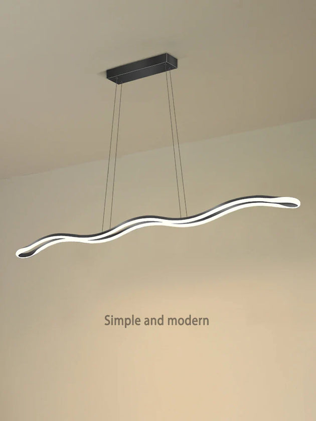 Sleek Modern Restaurant Chandelier - Nordic Wave Design For Dining Rooms Bars And Offices Pendant