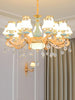 Elegant Blue Ceramic European Crystal Chandelier - Perfect For Living Rooms Dining And Bedrooms