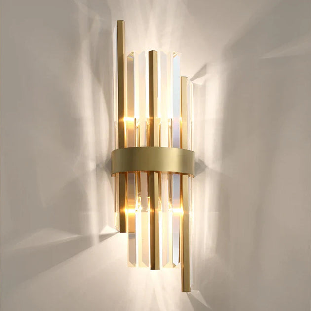 Malaya - Living Room Villa Hotel New Wall Lamp Creative Golden Crystal High - End Luxury Atmosphere