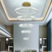 Modern Luxury Crystal Chandeliers - Golden Chandelier Lighting For Living Rooms Stairs And Duplex