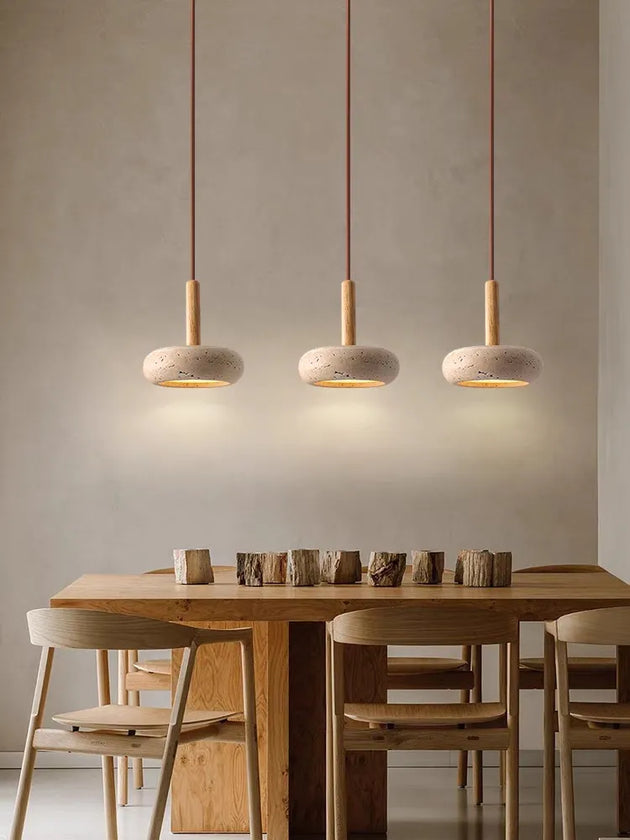 Hole Stone Wabi - Sabi Restaurant Chandelier - Illuminate Your Space With Nordic Log Elegance