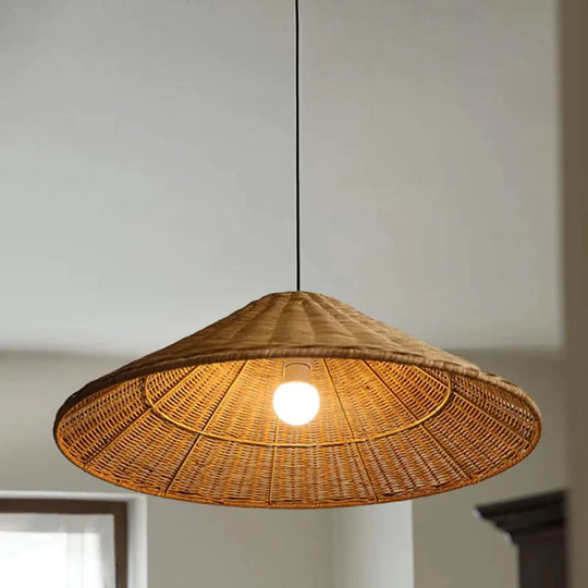 Minimalist Rattan Dou Pendant Light - Hand - Knitted Elegance For Dining Living And Kitchen Spaces