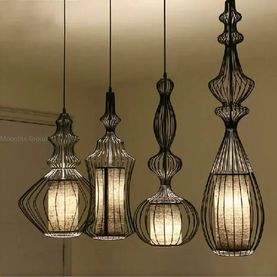 American Birdcage Retro Chandelier With Creative Hollow Design For Living Room Elegance Pendant