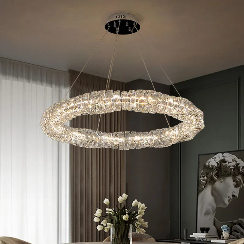 Sophisticated Crystal Led Pendant Lights - Dimmable Ideal For Living And Dining Rooms Luxurious