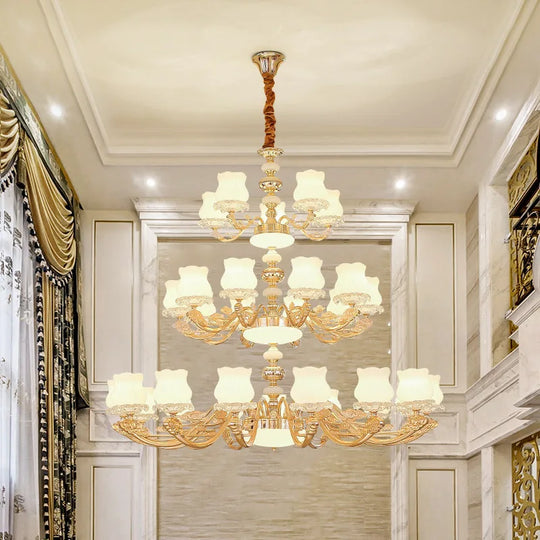 European Style Duplex Building Chandelier - Simple Elegance For Large Living Rooms Hallways And