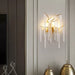 Modern Crystal G9 Led Wall Lights - Cherry Blossoms And Branches Sconce In Gold Aluminum Designer