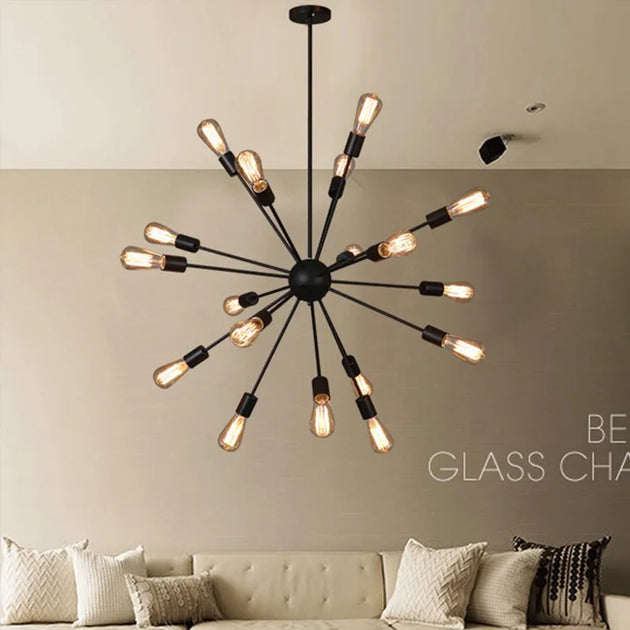 Anna’s Vintage Industrial Loft Chandelier - Led Retro Iron Fixture For Kitchen And Living Room