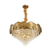 Led Tassels Crystal Chandelier - Modern Stainless Steel Gold Long/Round Pendant Light Chandelier