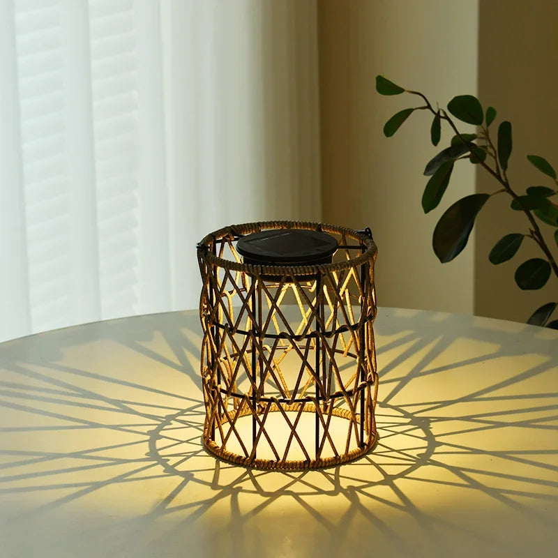 Imitation Rattan Solar Landscape Lamp - Waterproof Yard Lantern For Outdoor Decor Floor Lamp