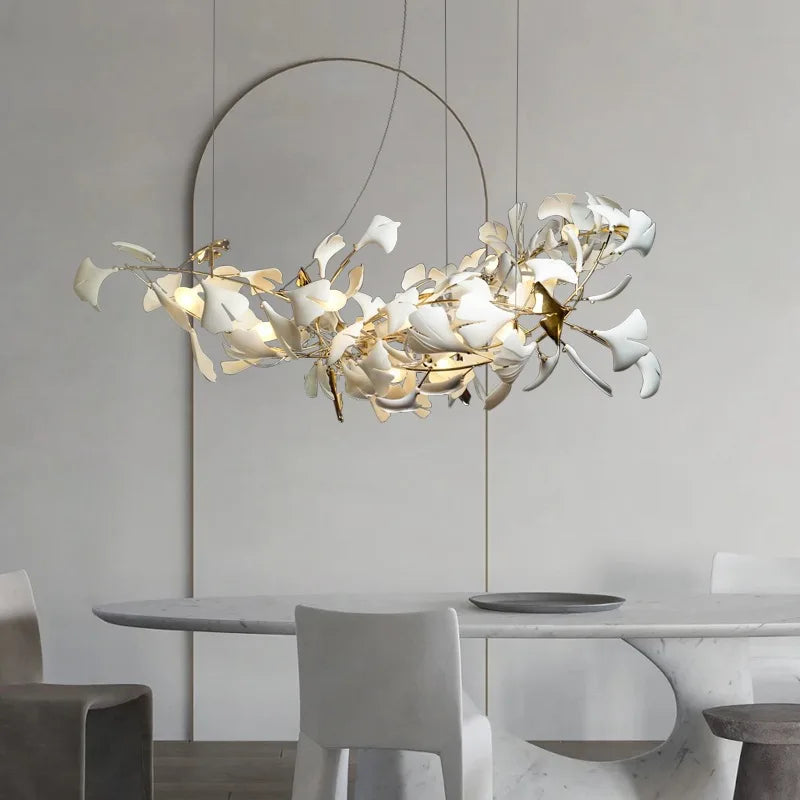 Exquisite Porcelain Leaves Chandeliers - Luxury Led Pendant Lights For Living Room Bedroom Hotel