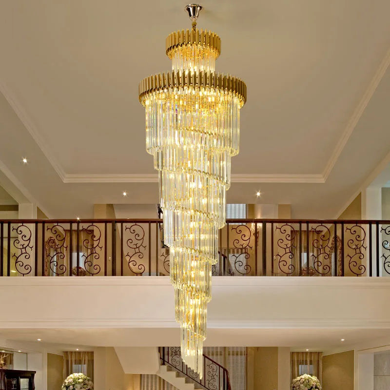 Luxury Modern Crystal Chandelier - Opulent Illumination For Long Lofts Villa Lobbies And Chic