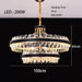 Dimmable Led Crystal Oval Ceiling Chandeliers - Black Leather Luxury Lustres For Dining Room Decor