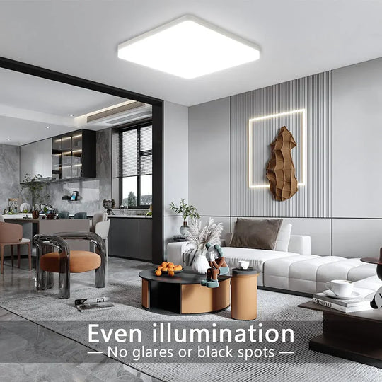 Modern Led Ceiling Lamp - Round/Square Lights In Various Wattages Perfect For Living Rooms And