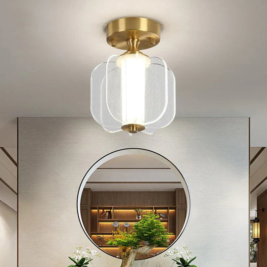 Sleek Modern Led Copper Ceiling Light - Stylish Home Decor Lighting For Living Spaces Corridors