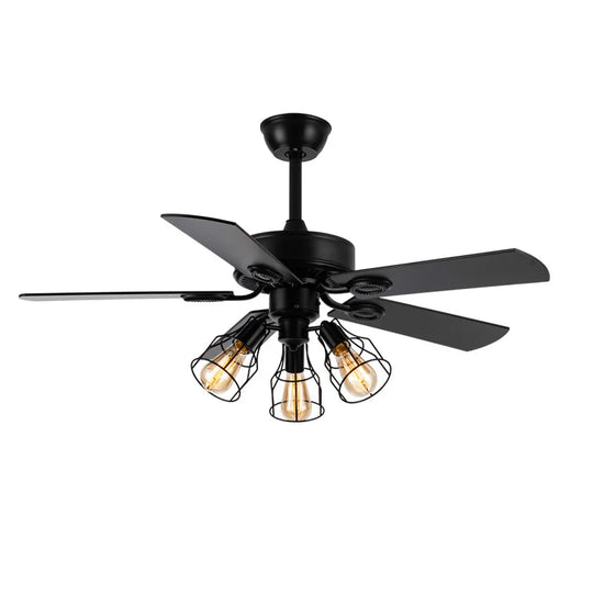 Black Ceiling Fans With Lights Remote Industrial Vintage Postmodern Fan Lamp For Kitchen Island