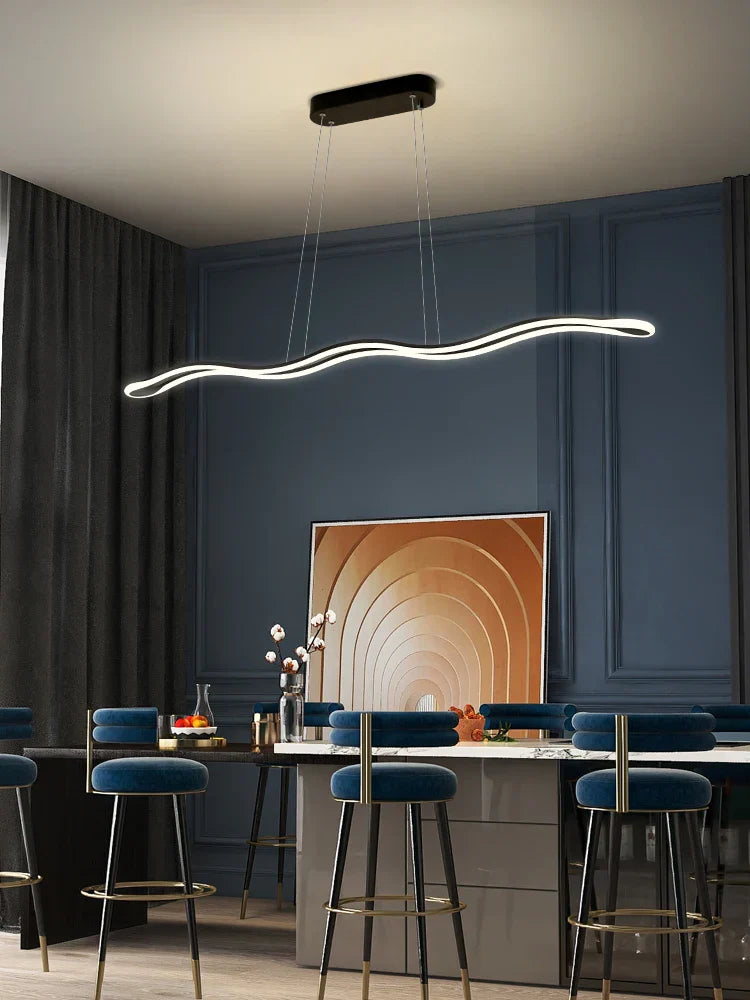 Sleek Modern Restaurant Chandelier - Nordic Wave Design For Dining Rooms Bars And Offices Pendant