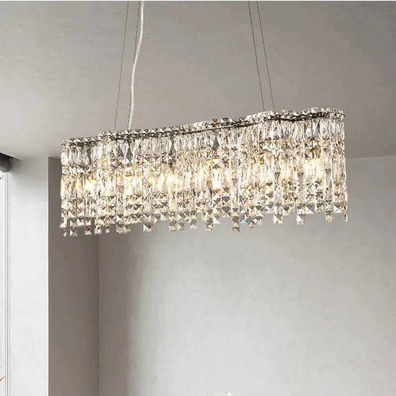 Elegant Chrome Stainless Steel K9 Crystal Chandelier - A Modern Luxury Lighting Fixture For Living