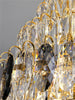 Modern Luxury Staircase Chandelier - Golden Elegance With Crystal Accents For Duplex Buildings High