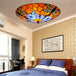 European - Style Tiffany Round Glass Ceiling Lights - Elegant Illumination For Restaurants